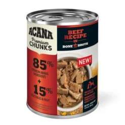 Dogs*ACANA Beef Recipe in Bone Broth Premium Chunks Wet Dog Food (12.8 Oz Single Can) - Pet Home | The Perfect Pet Supplies Shopping Experience
