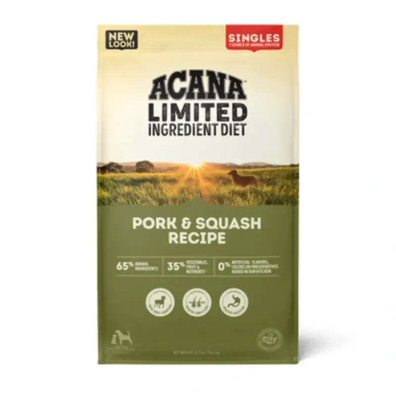 Dogs*ACANA Singles Limited Ingredient Pork & Squash Recipe Dry Dog Food (22.5 Lb) - Pet Home | The Perfect Pet Supplies Shopping Experience