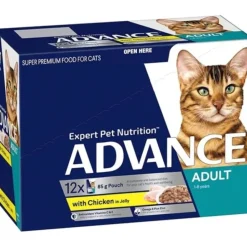 Cats*Advance Feline Adult Chicken and Jelly Pouches 12 x 85g - Pet Home | The Perfect Pet Supplies Shopping Experience