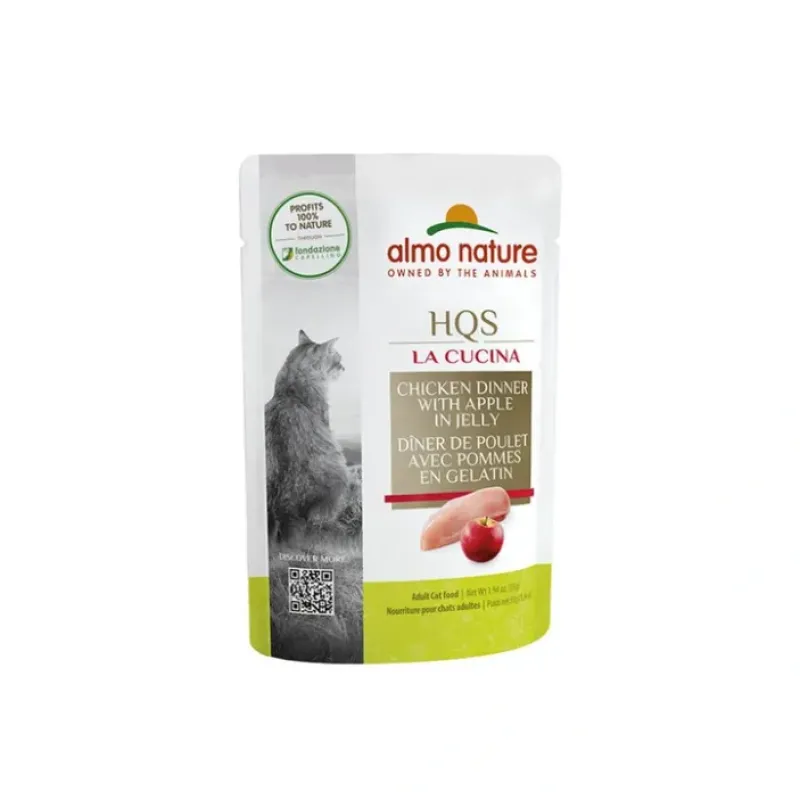 Cats*Almo Nature, Pouch, Feline Adult - La Cucina - Chicken w/ Apple - 55 g - Wet Cat Food - Pet Home | The Perfect Pet Supplies Shopping Experience
