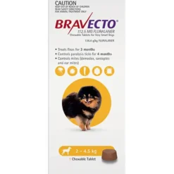 Pet Toys*Bravecto for Very Small Dogs 2-4.5kg Single Chew - Pet Home | The Perfect Pet Supplies Shopping Experience