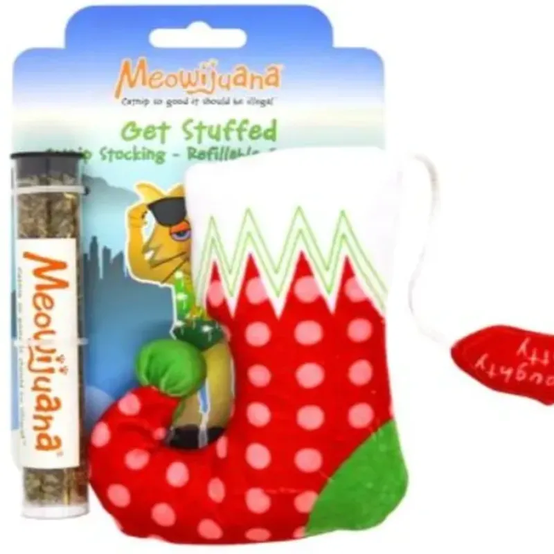 Pet Toys|Meowijuana Get Stuffed Stocking Refillable Plush Catnip Cat Toy (Refillable) - Pet Home | The Perfect Pet Supplies Shopping Experience