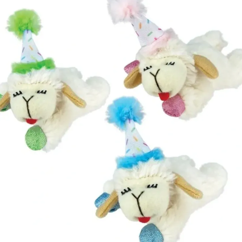 Pet Toys|Multipet Birthday Lamb Chop Cat Toy 10Cm (Assorted Colours) - Pet Home | The Perfect Pet Supplies Shopping Experience