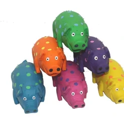 Pet Toys|Multipet Globlet Polka Dot Latex Pig Dog Toy, Assorted Colors - Pet Home | The Perfect Pet Supplies Shopping Experience