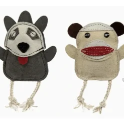 Pet Toys|Natural Leather Wee Buddies Monkey & Raccoon Dog Toys (2pk) - Pet Home | The Perfect Pet Supplies Shopping Experience