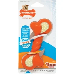 Pet Toys|Nylabone Just for Puppies Double Action Bone Puppy Dog Teething Chew Toy (XS, Bacon) - Pet Home | The Perfect Pet Supplies Shopping Experience