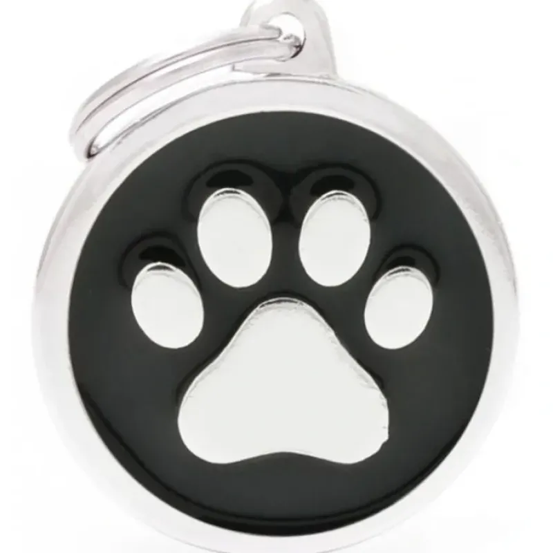 Online Pet ID Tag Classic Paw Black Lge - Pet Home | The Perfect Pet Supplies Shopping Experience Dogs