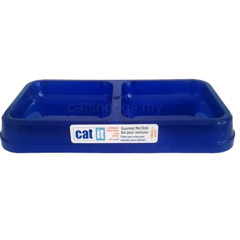 Best Sale Pet Shop Direct - Catit Gourmet Lightweight Double Kitten Dish Blue - Pet Home | The Perfect Pet Supplies Shopping Experience Shop All