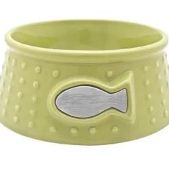 Best Pet Shop Direct - Catit Style Round Ceramic Lime Dots Cat Dish 200mL Small - Pet Home | The Perfect Pet Supplies Shopping Experience Shop All