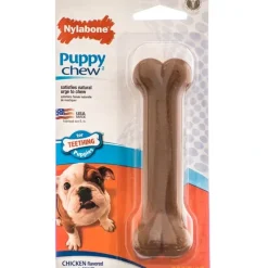Online Pet Shop Direct - Nylabone Puppy Chew Puppy Bone Chicken Flavour Wolf - Pet Home | The Perfect Pet Supplies Shopping Experience Dogs