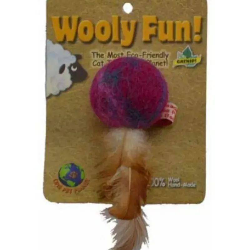 Best Sale Pet Shop Direct - One Pet Planet Wooly Fun Feather Ball 4cm Cat Toy - Pet Home | The Perfect Pet Supplies Shopping Experience Pet Toys