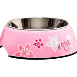 Best Sale Pet Shop Direct - Rogz Pink Hibiscus 2-in-1 Bowl Small - Pet Home | The Perfect Pet Supplies Shopping Experience Shop All