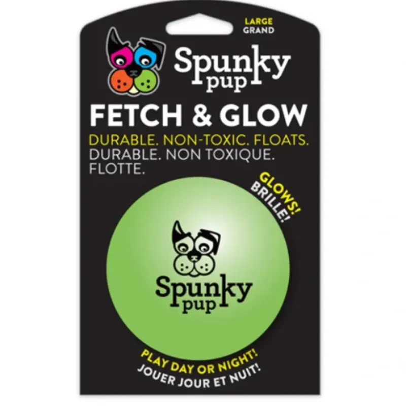 Pet Toys*Spunky Pup Fetch & Glow Large Ball 9cm - Pet Home | The Perfect Pet Supplies Shopping Experience