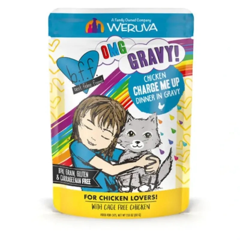 Cats*Weruva BFF OMG Chicken Charge Me Up Dinner in Gravy Wet Cat Food (2.8 Oz) - Pet Home | The Perfect Pet Supplies Shopping Experience